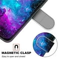 thumbnail image 4 of SaniMore Painted Wallet Case Compatible with Galaxy S23, Stylish PU Leather Shell Magnetic Closure Shockproof Kickstand Case with Wrist Strap for Samsung Galaxy S23, Purple Starry Night, 4 of 9