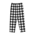 thumbnail image 4 of Goofa Black White Plaid Printed Soft Pajama Pants for Women, Wide Leg Comfy Casual Lounge Yoga Pants-Large, 4 of 9