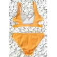 thumbnail image 4 of Cupshe Women's Yellow Ribbed Cutout Low Waisted Bikini Swimsuit Set, XL, 4 of 4