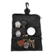 thumbnail image 2 of Bolsa portátil para transportar pelotas de golf, 3 bolsillos con ganchos, bolsa de almacenamiento para equipo de golf Negro, 2 of 8