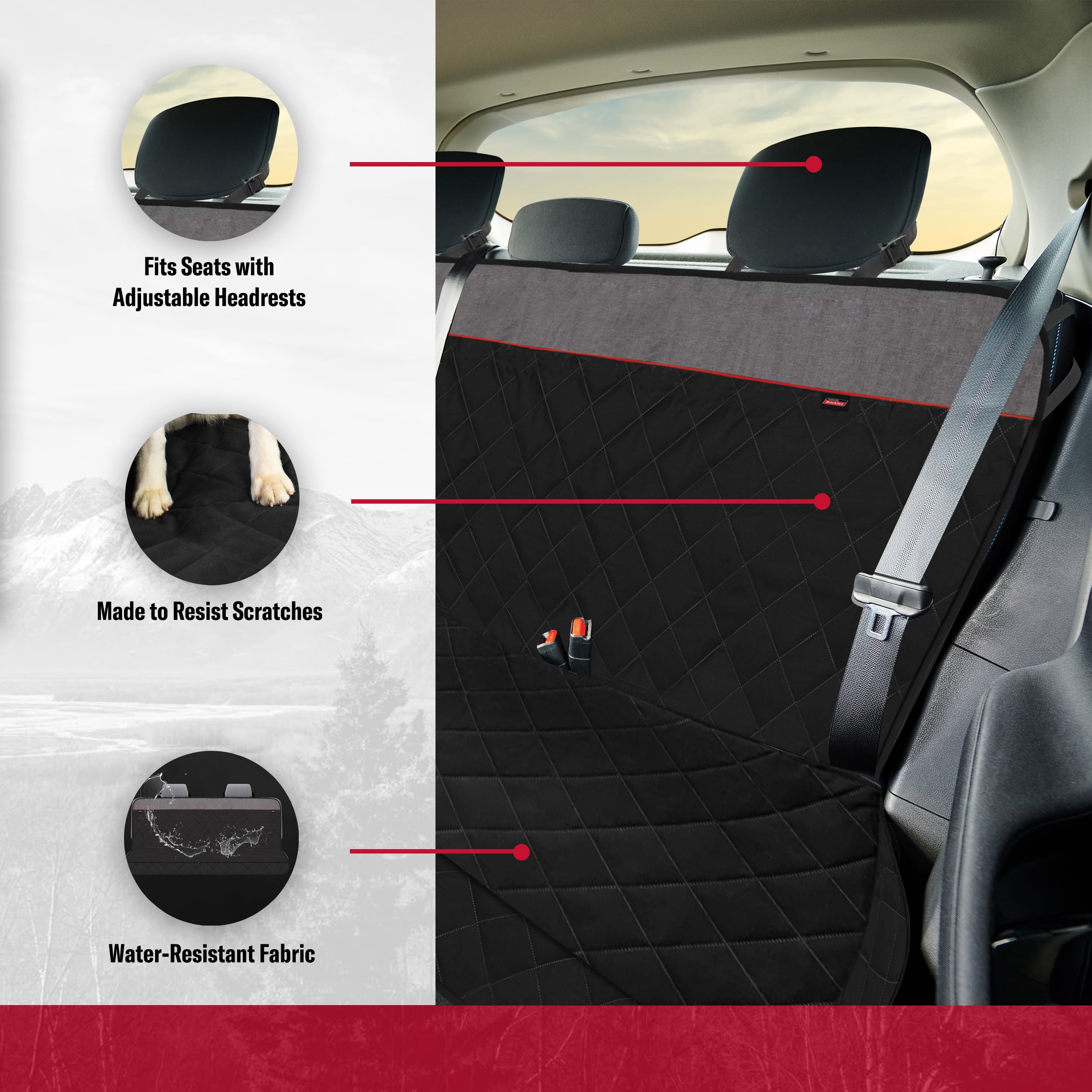 Genuine Dickies 4-Piece Universal Automotive Seat Covers Pet Protection Kit, 41840WDI