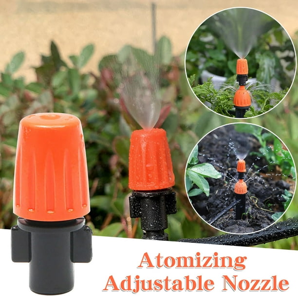 Fiudx Boquilla de Goteo Ajustable, Aspersor de Riego Atomizador Integrado, Sistema de Riego de Jardín, Caudal Ajustable para Plantas y Árboles, Compatible con Mangueras de 4/7 Mm, Longitud de 18 Cm,