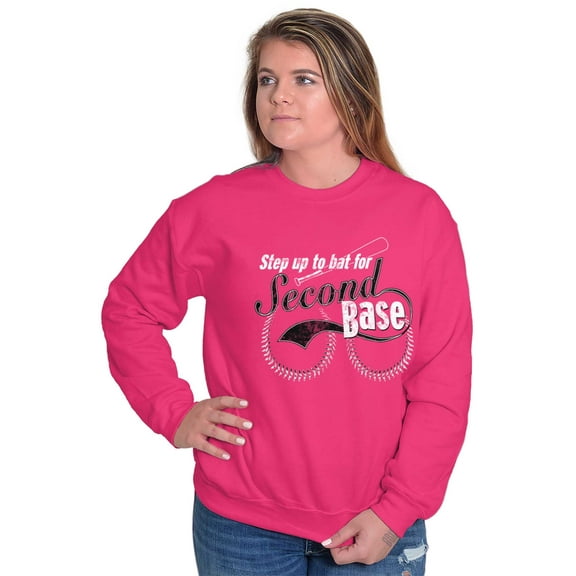 Step Up To Bat For Second Base Women Crewneck Sweatshirt Brisco Brands X