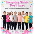 thumbnail image 3 of MISS POPULAR Girls' 8-Pack Super Soft PolyCotton Short Sleeve Crew Neck T Shirts | Assorted Color Solid Tees, 3 of 8