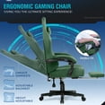 thumbnail image 2 of GTPLAYER Big & Tall Fabric Swivel Gaming Office Chair with Pocket Spring Cushion and Footrest, Green, 2 of 8
