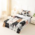 thumbnail image 3 of Manfei Cute Cat Twin Sheets, Cartoon Stripes Kitten Bedding, Neutral, 3-Piece, 1 Flat Sheet, 1 Fitted Sheet and 1 Pillowcase, 3 of 6