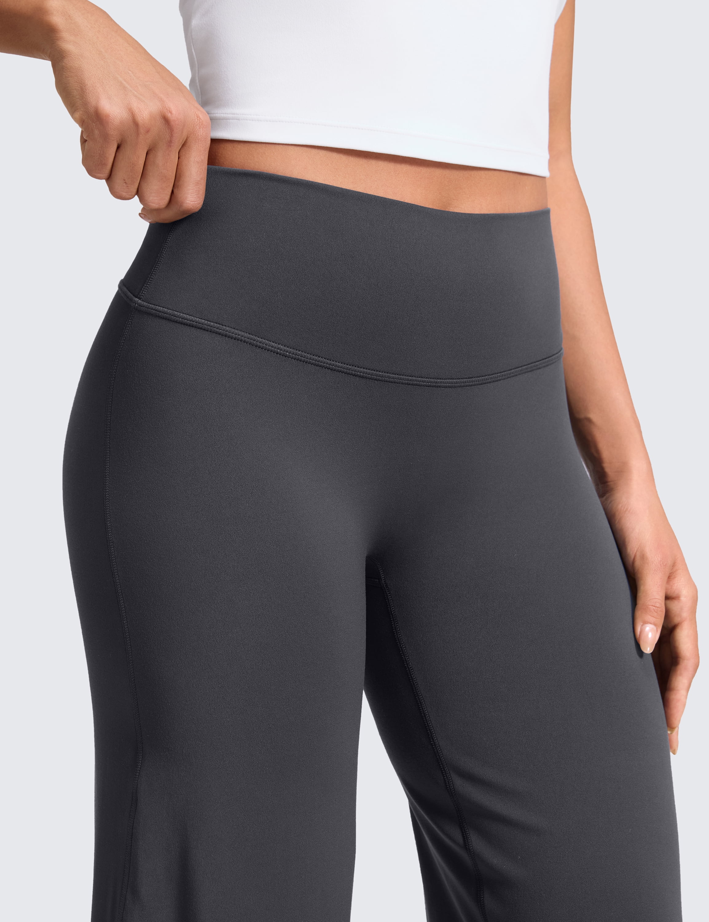 CRZ YOGA Softretch No Front Seam Wide Leg Pants for Women High Waist Yoga Leggings Lounge Buttery Soft