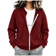 thumbnail image 3 of cocolona Womens Zipper Cardigan Sweater Trendy Crew Neck Long Sleeve Casual Sweater Knit Warm Fall Winter Cardigan, 3 of 6