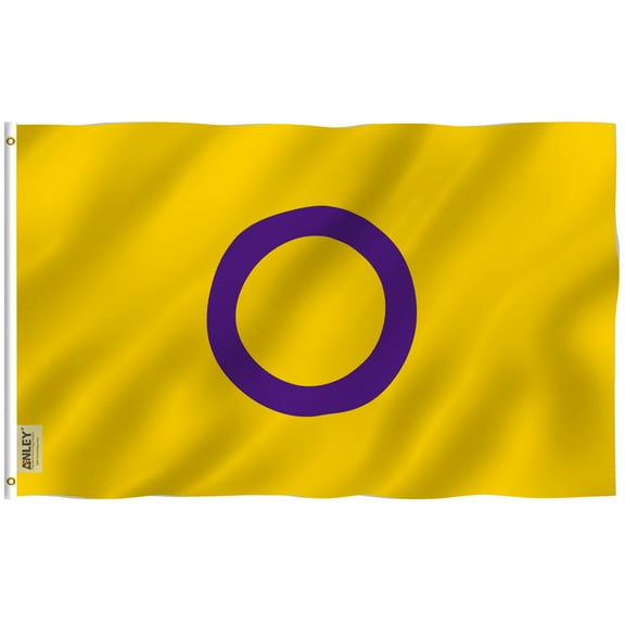 ANLEY Fly Breeze 3x5 Ft Intersex Flag - Vivid Color and UV Fade Resistant - Canvas Header and Brass Grommet - Intersex Pride, Right To Be Who And How We Want To Be 3 X 5 Ft