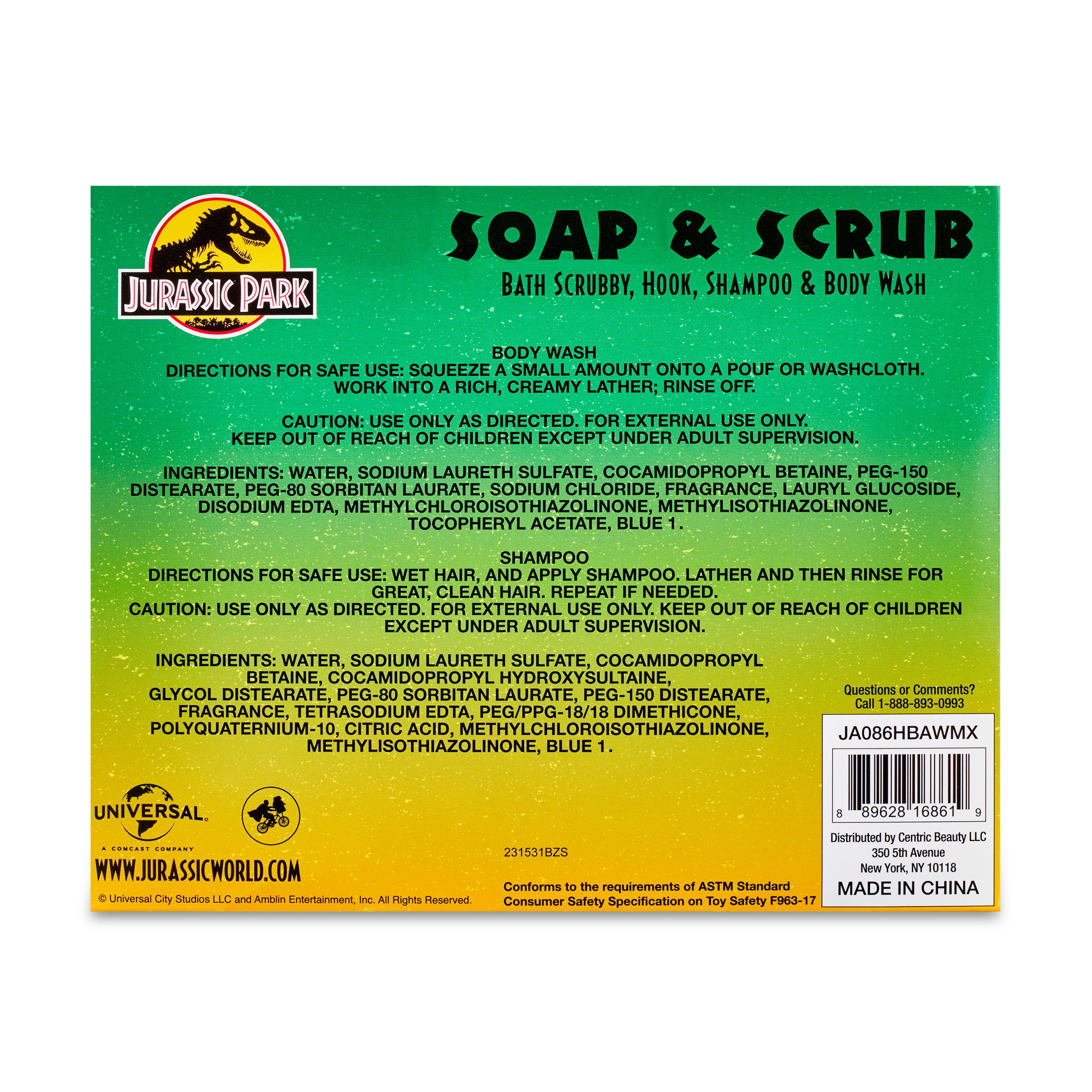 Jurassic Park 4-Piece Soap & Scrub Gift Set 