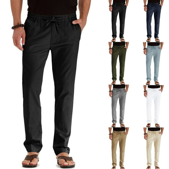 Casual Pants Have Elastic Waistband And Zip Fly With Adjustable Internal Drawstring For A Custom Fit For Men
