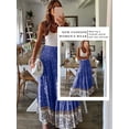 thumbnail image 4 of STARVNC Women Floral Print Pleated High Waiste Flowy Hem Maxi Skirt, 4 of 4