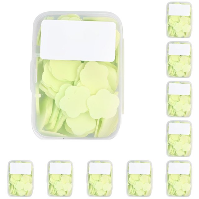 Cateissary Jabón de papel a mano Desechable Rebanada de viaje Flores Espuma Baño al aire libre Camping Tabletas Suministros para la piel Type2 NO2