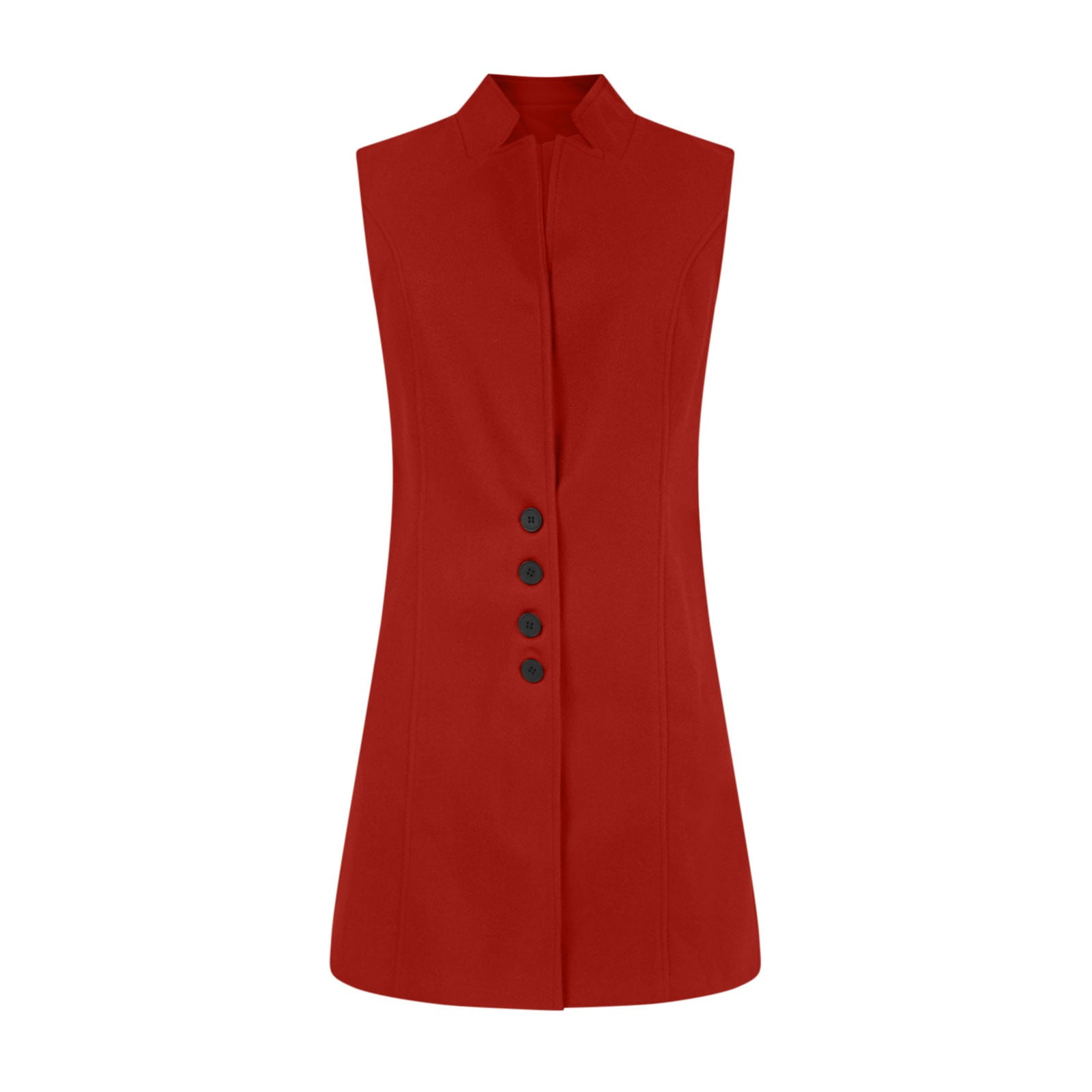 Women's Sleeveless Vest Blazer Fully Lined Spring Fall Casual Open Front Work Office Tops Jacket Pockets Woolen Suit - image 5