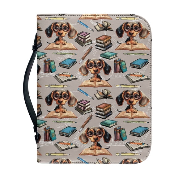 HELLHERO Study Dog Bible Cover for Women, Waterproof Church Bible Bag with Zippered Handle for Study Christian Prayer Study Bible Study