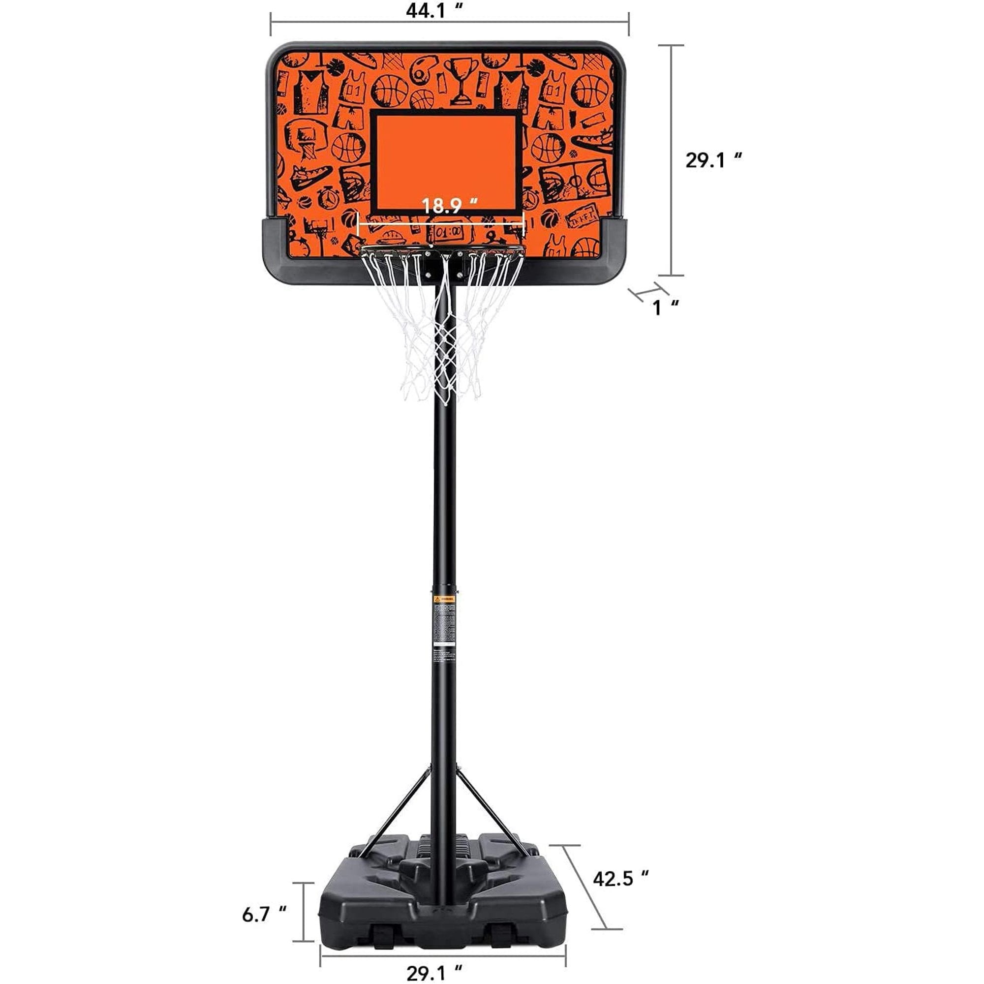 Buy MaxKare 44'' Portable Basketball Hoop, 7'6 10' Height Adjustable
