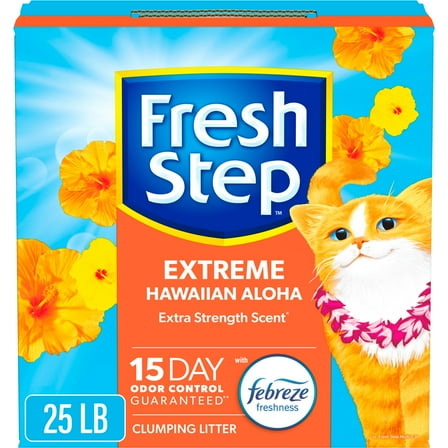 Fresh Step Scented Clumping Cat Litter with the Power of Febreze, Hawaiian Aloha, 25 lbs