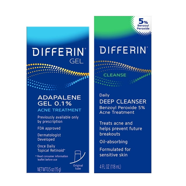 Set de cuidado de la piel Differin Gel + BPO 5% Limpiador