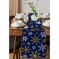 thumbnail image 2 of Table Runners 90 Inches Long Dress Scarves, Christmas Yellow Snowflake Farmhouse Coffee/Dining/Kitchen Table Runner for Living Room, Winter Xmas Blue Simple 13x90 Inch, 2 of 7