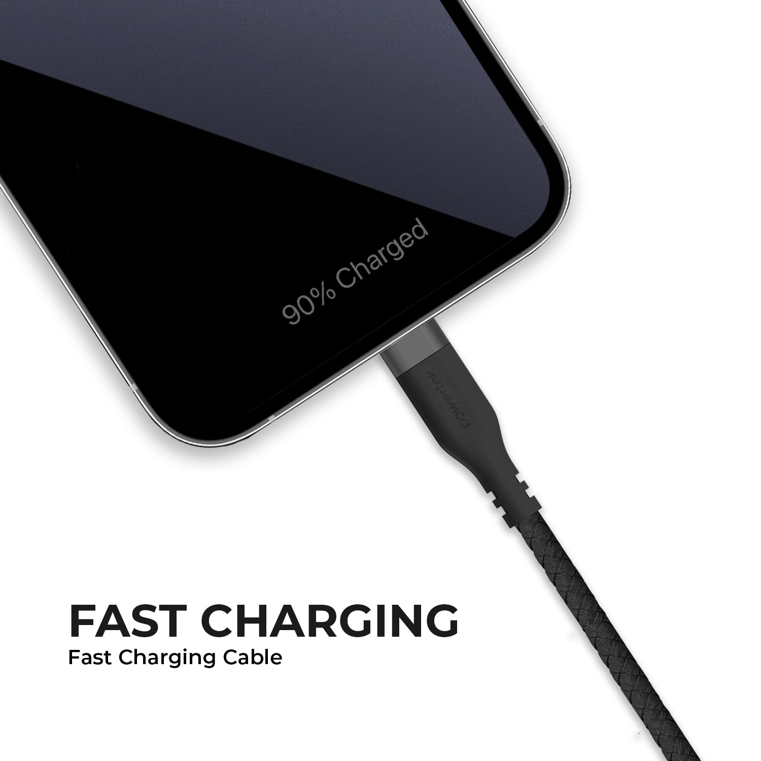 Liquipel Powertek USB-A to Lightning Woven Cable - Black