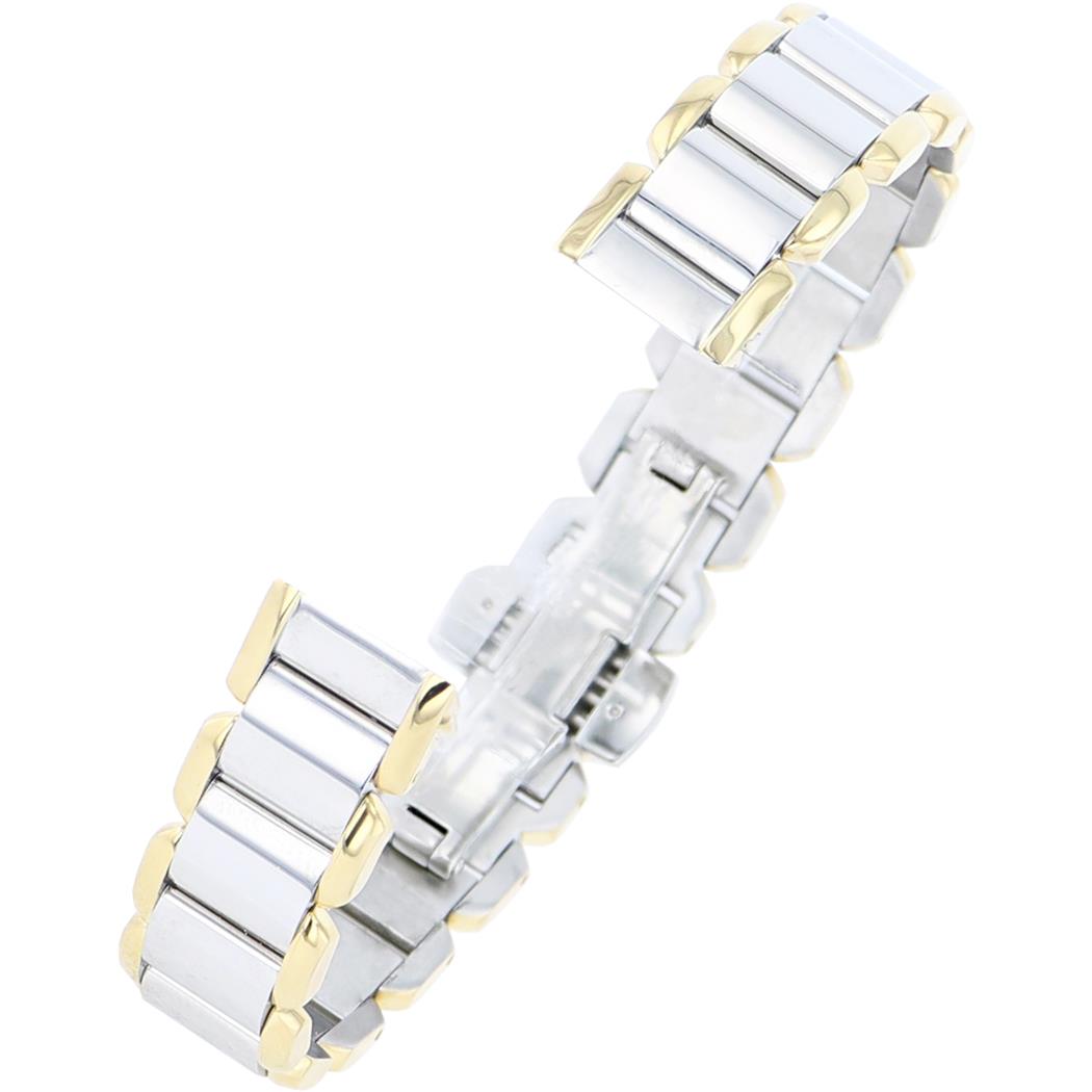 Genuine Tissot 22mm Two Tone Stainless Steel Bracelet, Push Button 