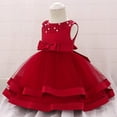 thumbnail image 3 of WOYY Infant Girls Wedding Party Princess Dress Sleeveless Pageant Gown, Sizes 0-18M, 3 of 8