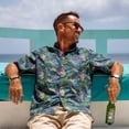 thumbnail image 2 of YIUME Men's Hawaiian Shirt Victorian Moody Roses Print By Andrea Leonelli Cotton Button-down Short Sleeve Aloha Shirt, 2 of 9