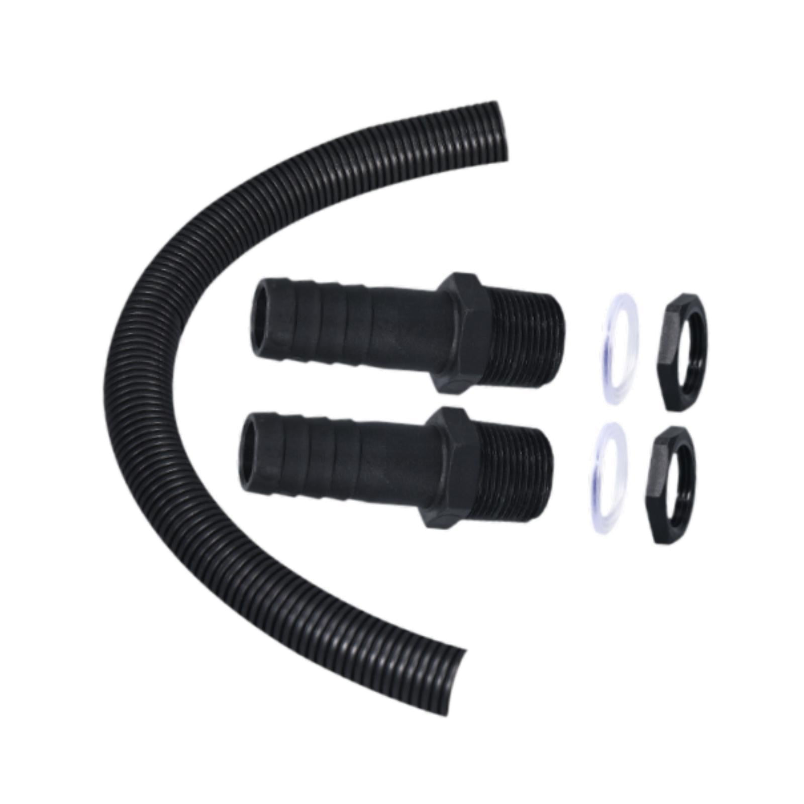 oshhni Rain Barrel Connector Kit Balcony Water Storage Tanks Joining Lawn with Hose Black