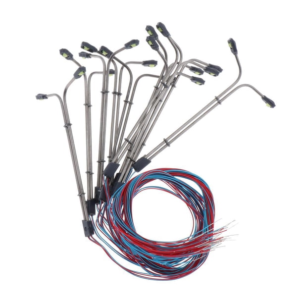 10 farolas LED dobles para maquetas de trenes ferroviarios, escala HO 1:200