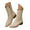 White, variant on Suede Ankle Boots for Women Low Stacked Heeled Booties Casual Dressy Zipper Mid Calf Fall Boots