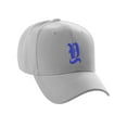 thumbnail image 4 of Daxton Structured Baseball Hat Cap Curved Visor Old English Font Light Grey Hat Royal Y, 4 of 4