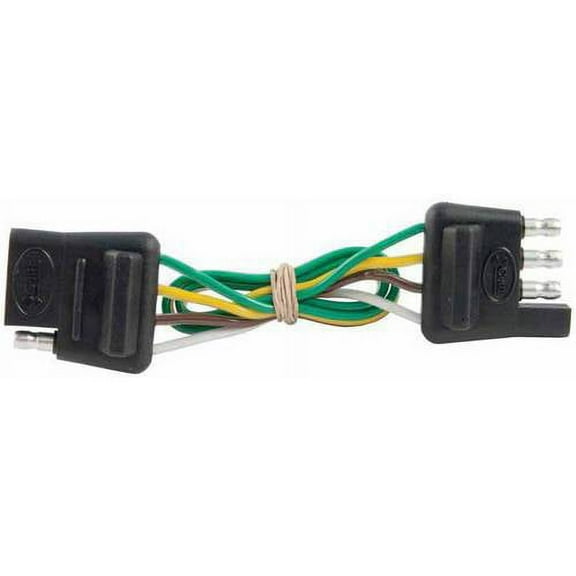 CURT 58381 Vehicle-Side and Trailer-Side 4-Pin Flat Wiring Harness with 12-Inch Wires