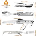 thumbnail image 4 of Outdoor Camping Utensil Set1PC,Detachable Knife Fork Spoon Combo43.31x12.99x12.99in,Stainless Steel Compact Multi-Tool for Hiking Picnics(Sliver), 4 of 9