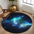 thumbnail image 2 of Large Round Rug 8Ft Washable Non-Slip, Navy Blue Black Circle Area Rugs for Living Room Bedroom, Stars Sky Modern Art Indoor Floor Mats Carpet Runner for Home Decor, 2 of 8