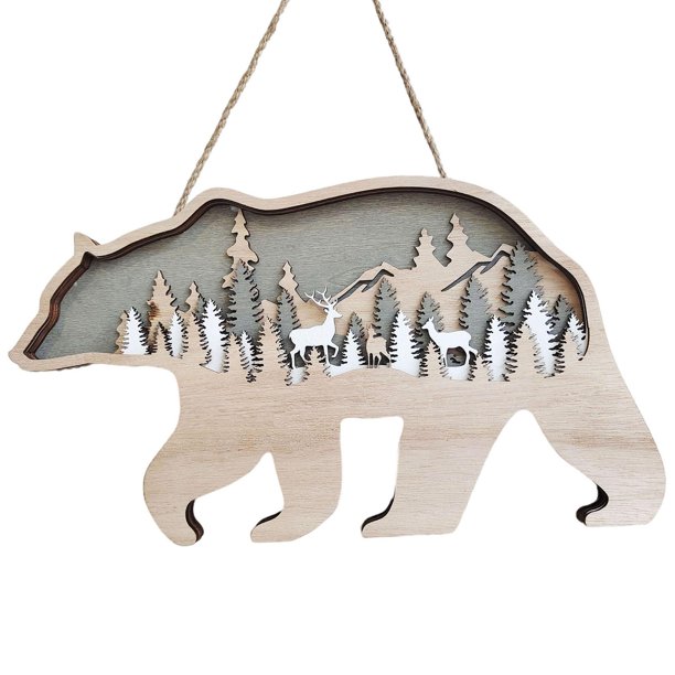 Decoración para hogar de con capas de animales y montañas, decoración para hogar de pared de animales , el para Soportar Gloria escultura de la pared