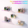thumbnail image 3 of NiHome Iridescent Acrylic Floating Shelves with Edge 5-Pack, Small 4.3”x3.5 Rainbow Ledge Phone Holder - Wall Mountable and Multi-Functional for Home Décor, Bathroom, Kitchen, Bedroom, Office Use, 3 of 7