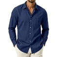 thumbnail image 2 of Trikvn Men's Casual Button Down Shirts Long Sleeve Chambray Denim Tops with Chest Pocket Classic Collared Lightweight Dress Shirt for Work Office Everyday Essential, 2 of 7