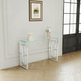 thumbnail image 3 of Modern Stainless Steel and Glass Console Table, Clear Glass with Stable Stainless Steel Legs - bs-02, 3 of 19