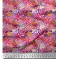 thumbnail image 1 of Soimoi Polyester Crepe Fabric Leaves & Floral Artistic Print Fabric by The Yard 52 Inch Wide, 1 of 1