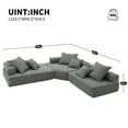thumbnail image 2 of Oversized Modular Sectional Sofa, Modern Couch, Luxury Boucle Floor Couch Set, Convertible Sleeper Couch with Free Combination, Spacious Foam-Filled Sofa Bed for Living Room (Gray), 2 of 9
