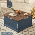 thumbnail image 2 of Joaxswe Coffee Table with Hidden Compartment & 2 Drawers Nightstand with Open Shelf & Charging Station, Center Table Set for Living Room, Blue, 2 of 10