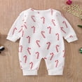 thumbnail image 3 of Bébé Fille Garçon Noël Automne Combinaison Bambins Imprimer Cou Manches Longues Zip-Up Rompers, 3 of 6