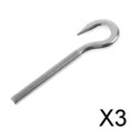 thumbnail image 1 of DYNWAVECA 3-6pack Marine 304 Stainless Steel Hook Bolt Eye Screw Threaded Bolt Boat Parts 3 Pcs, 1 of 8