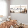 thumbnail image 4 of 3Pcs Framed Neutral Mountain Canvas Wall Art Forest Landscape Posters Prints Modern Abstract Watercolor Paintings Wall Decor Pictures for Living Room Bedroom Decoration, 4 of 5