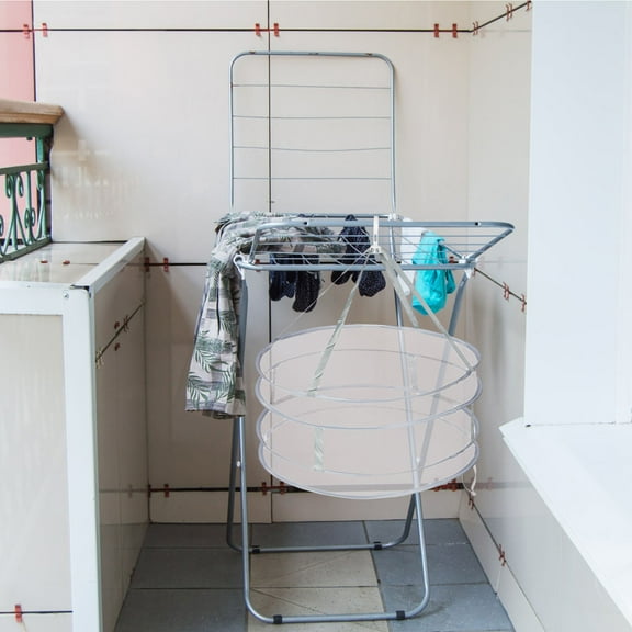 ORDDIART 1Pcs Portable Clothes Drying Net Foldable with Polyester Material and Open Mesh Construction