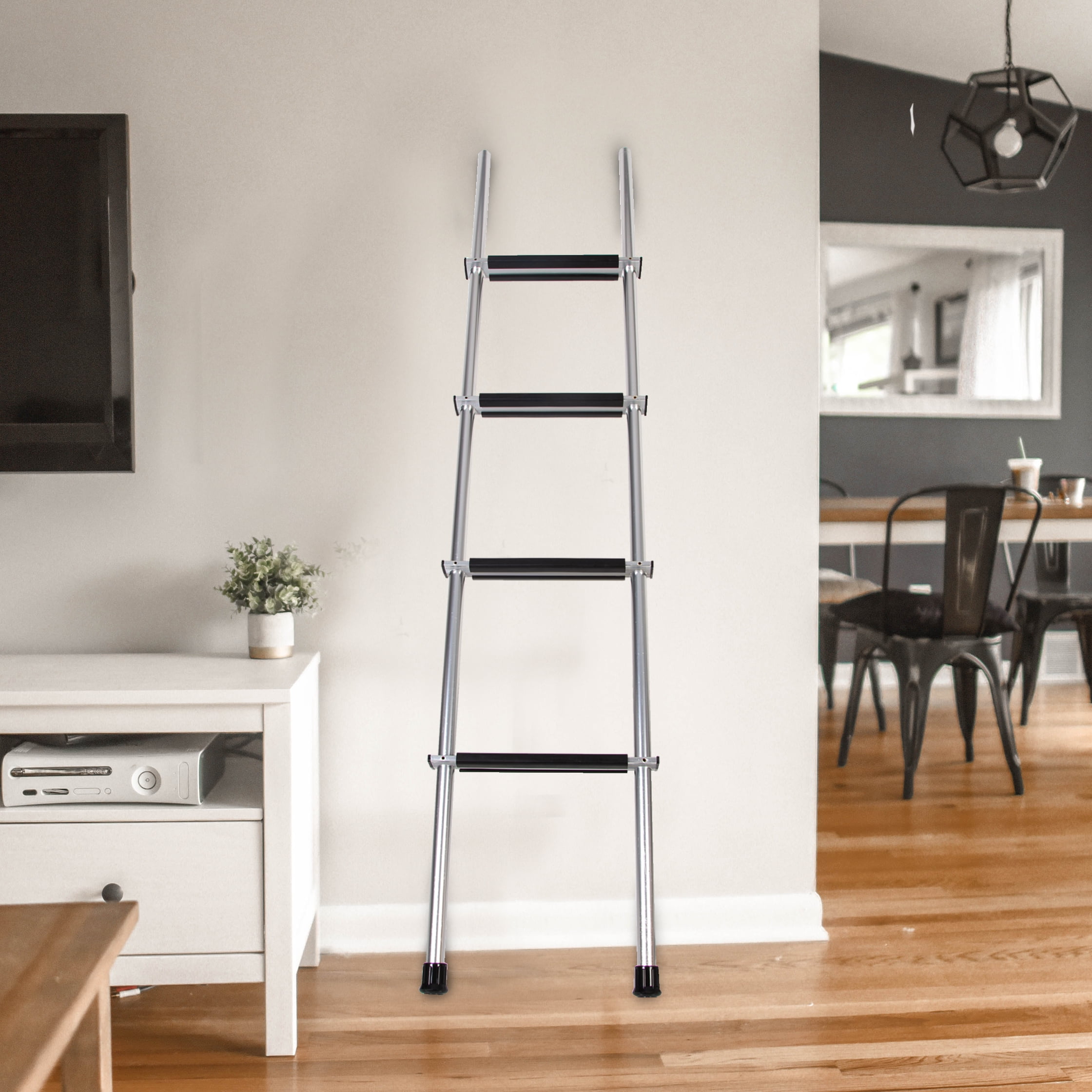 60" Bunk Ladder Aluminum Sliver & Black For RV Camper Trailer or Home