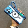 thumbnail image 2 of Armor Candy Color Clash For Magsafe Phone Case For iPhone 11 15 14 13 12 16 Pro Max Plus Stand With Wrist Strap Phone Back Cover tzw, 2 of 6