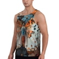 thumbnail image 2 of Gukieu Butterfly and Bloom Beauty Print Men's Quick Dry Fitness Vest, Round Neck Sleeveless Fitness Bodybuilding Top-Large, 2 of 7