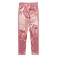 thumbnail image 4 of YONGHS Kids Girls Shiny Metallic Stretchy Dance Pants Disco Leggings Footless Skinny Tights Trousers Red 5-6, 4 of 7
