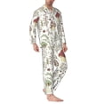 thumbnail image 2 of Cauagu Colorful Mushrooms and Plants Print Men's Long-Sleeve Pajama Set,Soft Button-Front 2Pjs for Men Long Sleeve Men’s Sleepwear-Small, 2 of 7